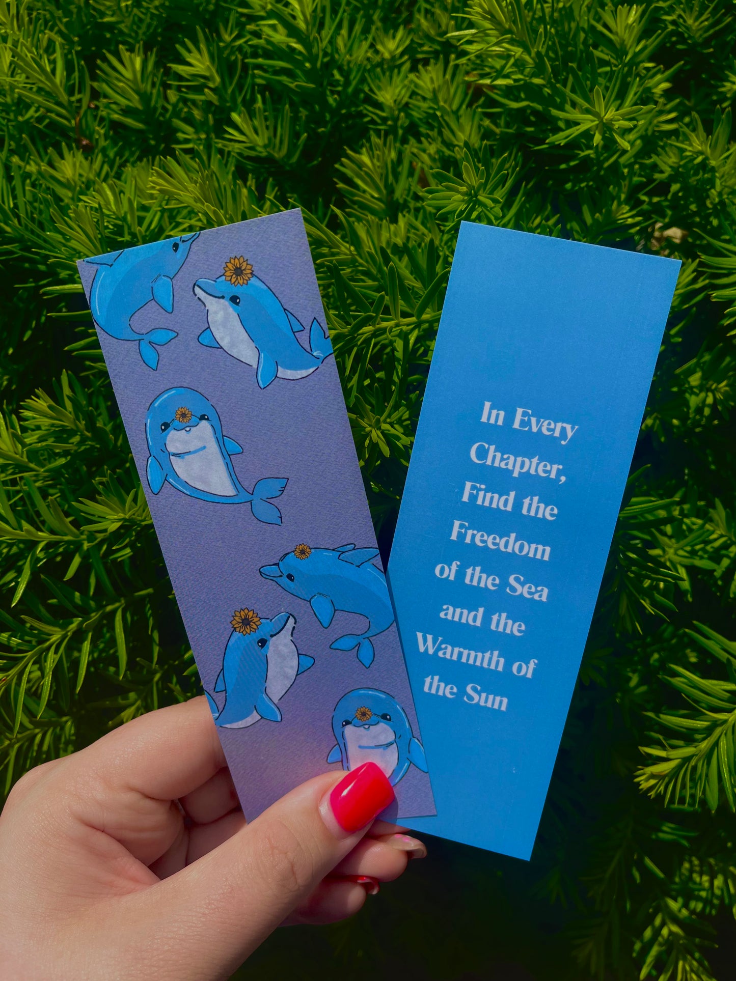 Dolphins & Sunflowers Bookmark