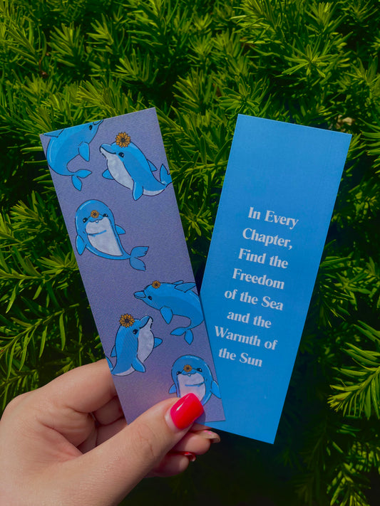 Dolphins & Sunflowers Bookmark
