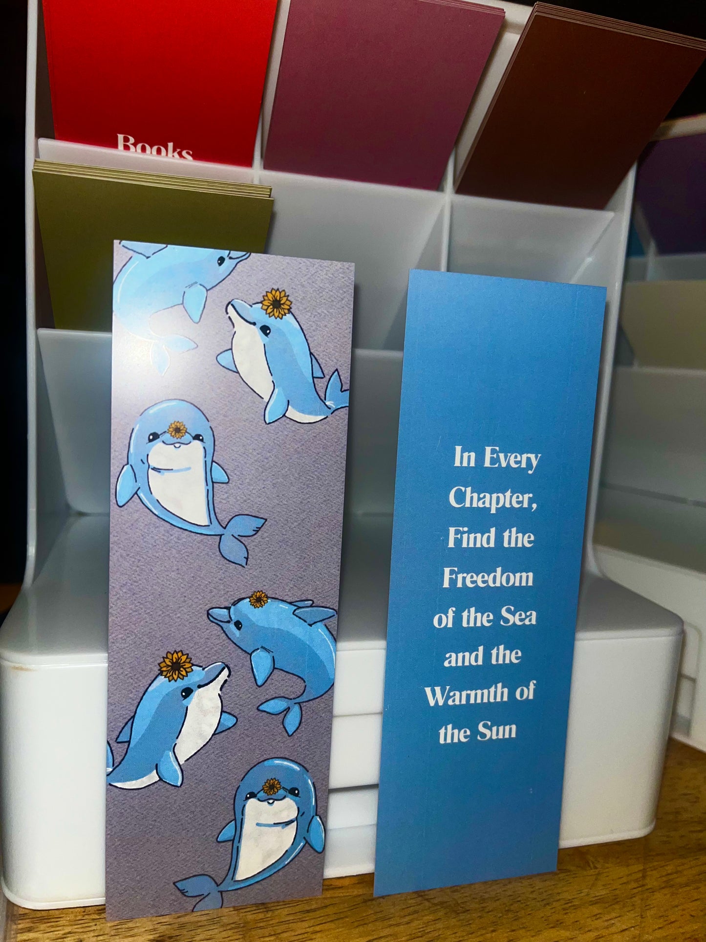 Dolphins & Sunflowers Bookmark